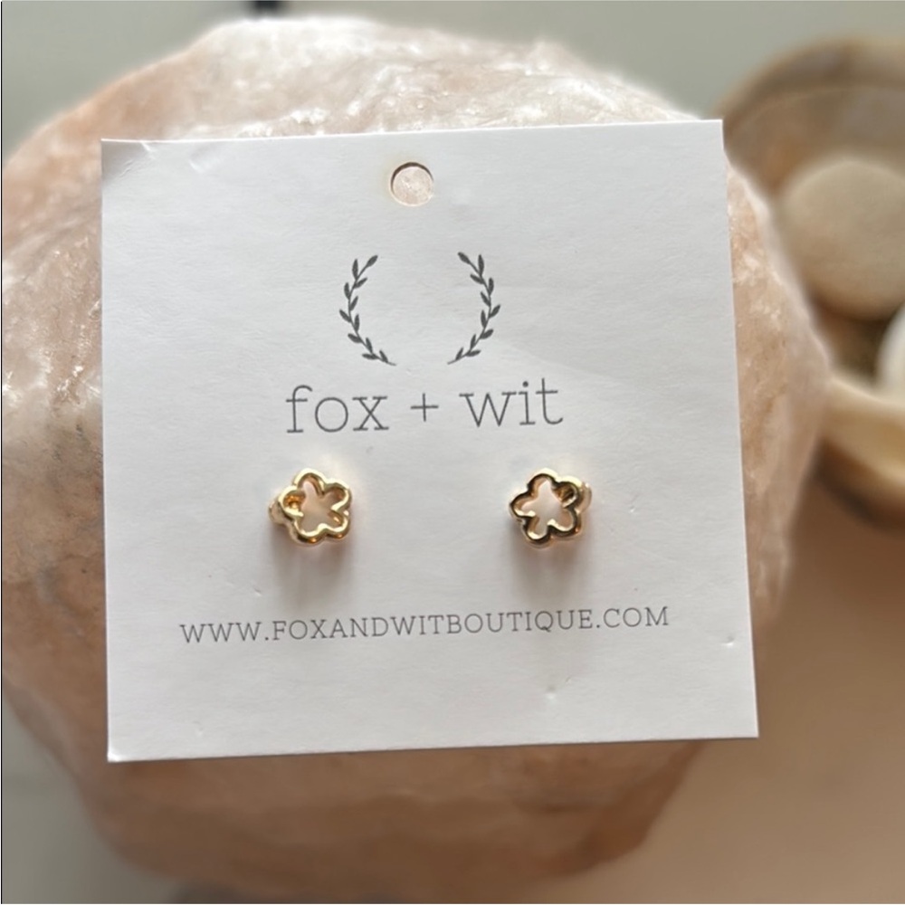 Gold Flower Earrings